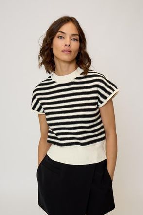 Central Park West Womens Olive Striped Stitch Dolman Top in Bone at Nordstrom, Size X-Small
