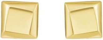 Tresorra 14K Yellow Gold Flat Back Square Stud Earrings
