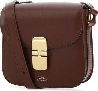 A.P.C. Womens Grace Crossbody Bag Brown Vache