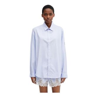 Martine Rose Overhemden, Dames, Blauw, L, Katoen, Klassiek Shirt