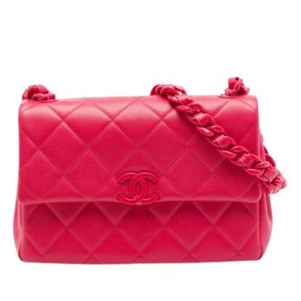 Chanel Pre-owned Vintage Flap Shoulder Bag - Dames - Pre-owned - Roze - Maat: ONE Size Leer