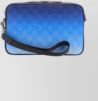Gucci gradient canvas wrist strap clutch bag