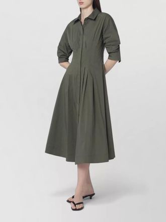 SIMKHAI midi shirt dress belted pleated pockets