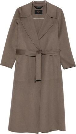 Palt&ograve; Dove Grey Ceintuur Wikkeljas - Dames - Jas met riem - Bruin - M - Jassen