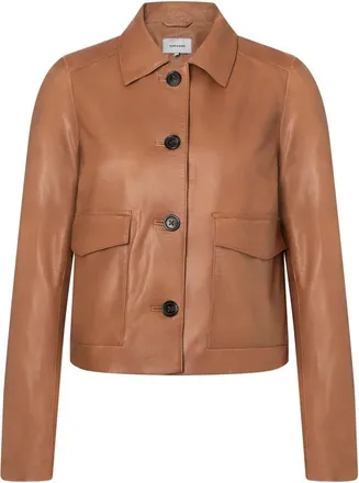 More & More More & More, Jassen, Dames, Bruin, XL, Leer, Cropped Leren Jas