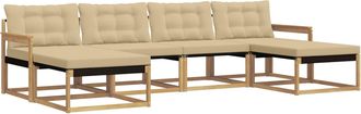 vidaXL Conjunto De Sof&aacute;s De Exterior 6 Uds. Y Beige Vidaxl