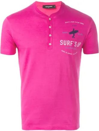 Dsquared2 Mens Men Pink Cotton T-shirt - Dusty Pink - Size Small