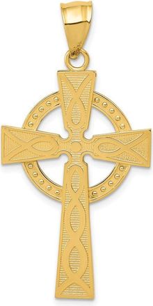 Diamond2Deal 14k Yellow Gold Celtic Cross Pendant