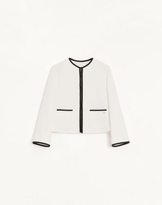 Valentino Canestrello Cotton Tweed Jacket Woman LATTE/BLACK 36