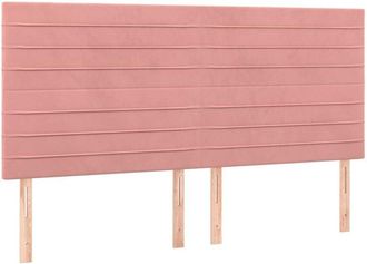 vidaXL Cabecero Con Luces Led Terciopelo Rosa 180x5x118/128 Cm Vidaxl