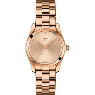 Tissot T-Wave Bracelet Watch, 30mm in Rose Gold/Cream/Rose Gold at Nordstrom Rack