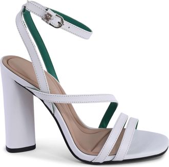 Tommy Hilfiger Womens Leather Block Heel Sandals - White - Size EU 37