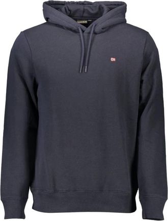 Napapijri Blauwe Katoenen Heren Sweater Hoodie - Heren - Hoodies - Blauw - 3XL - Katoen - Hoodies & sweatvesten