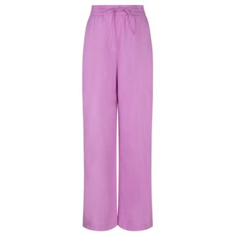Dante6 Wijde Pijp Katoenen Poplin Broek - Dames - Broeken - Roze - Maat: XL Katoen