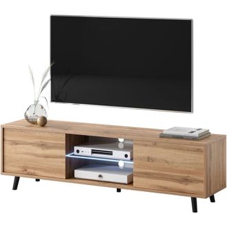 Selsey Selsey Lefyr - Mueble Tv - Roble Wotan - 140 Cm - Iluminaci&oacute;n Led A Pilas - Moderno