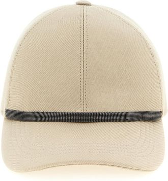 Brunello Cucinelli Beige Baseball Textured Hat
