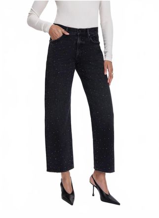 Pistola Denim Lexi Mid Rise Bowed Straight Jeans In Silver Screen
