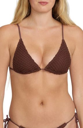 Billabong Twisted Tides Slider Triangle Bikini Top in Espresso at Nordstrom, Size X-Small