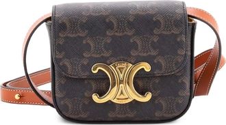 Celine Triomphe Triomphe Coated Canvas Mini shoulder bag - Bruin