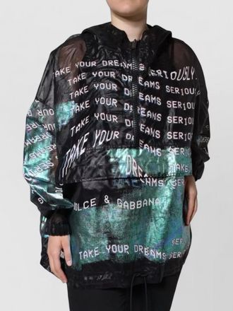 Dolce & Gabbana printed hooded oversized jacket
