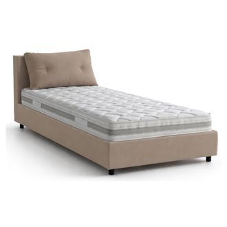 Talamo Italia Talamo Italia Cama Individual Amanda, Cama Contenedor Con Tapizado En Ecopiel, 100% Made In Italy, Apertura Lateral, Con Colch&oacute;n Cm 80x190 Incluido, T
