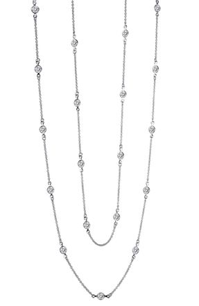 Liv Oliver Sterling Silver Cz Station Necklace