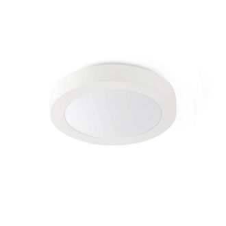 Netlighting Logos 2 Light Medium Round Bathroom Flush Ceiling Light Aluminium White IP44 E27