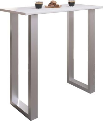 ebuy24 Tavolo da bar vcm Tresen Tavolo in piedi Tavolo alto Tavolo Bartresen - Xona 110x50 cm (Argento / Bianco)