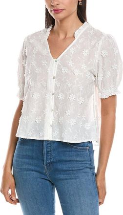 Nanette Lepore Applique Floral Embroidered Shirt