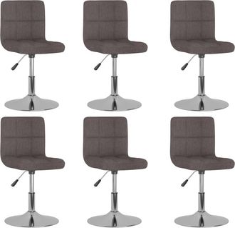 vidaXL Vidaxl - Sillas De Comedor Giratorias 6 Unidades Tela Color Gris Taupe