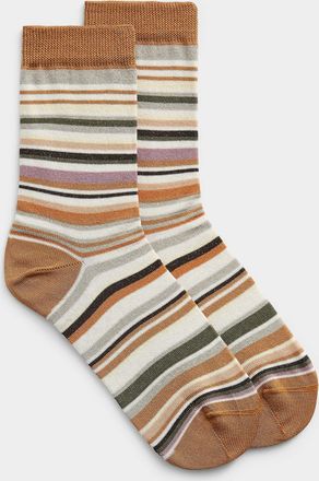 Paul Smith Womens Lauren earthy stripe socks