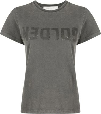 Golden Goose Doris Katoenen T-shirt - Dames - T-shirts - Grijs - L - Katoen - Tops