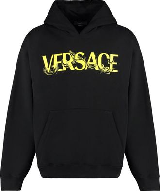 Versace Hoodies & sweatvesten, Heren, Zwart, M, Katoen, Cotton Hoodie