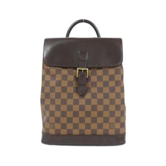 Louis Vuitton Pre-owned Backpacks, female, Brown, Size: ONE SIZE Pre-owned Damier Soho Coated Canvas Backpack