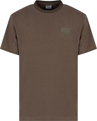 Emporio Armani T-shirt met korte mouwen - Heren - T-shirts - Bruin - S - Katoen - Tops