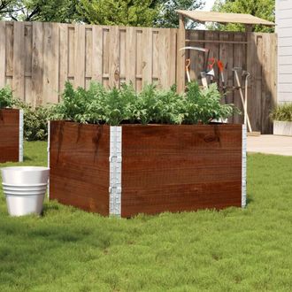 Berkfield Home Garden Planter Brown 100x100 cm Solid Wood Pine