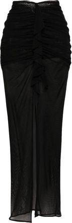 De La Vali Tiramisu semi-sheer skirt - women - Polyester/Elastane - 14 - Black