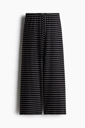 H&M Cotton-blend Trousers in Black/striped at Nordstrom, Size Xx-Small