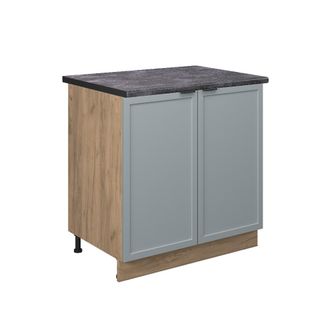 Vicco Armario Bajo Para Fregadero Fame-line, Azul Claro-gris, 80 Cm Con Estante, Et Antracita Vicco