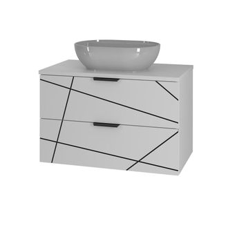 Petits Meubles Mueble lavabo individual 80cm paneles de melamina y mdf blanco
