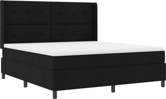 vidaXL Box Spring Bed with Mattress Black 180 x 200 cm Fabric vidaXL