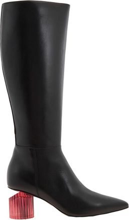 Roberto Cavalli Knee-High Boots with Block Heel, Brand Size 37 ( US Size 7 )