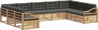 vidaXL Conjunto De Sof&aacute;s De Exterior 9 Uds. Blanco Y Antracita Vidaxl