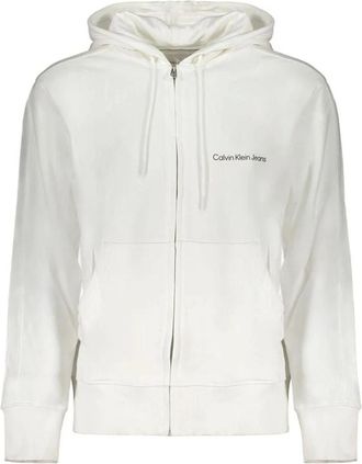 Calvin Klein Hoodies & sweatvesten, Heren, Wit, 2Xl, Katoen, Hoodie met rits en logo