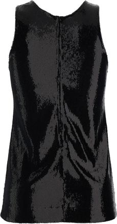 Toteme Womens Top With Round Neck, Black Sequin Polyester Tops