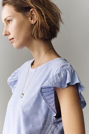Pilcro Cotton Ruffle Sleeve Muscle Tee