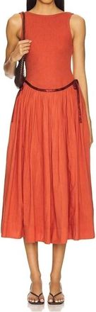 Free People Womens Solid Midi Dress In Orange