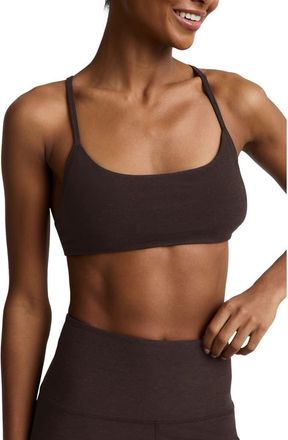 Beyond Yoga Spacedye Minimal Racerback Sports Bra in Dark Chocolate Heather at Nordstrom, Size X-Large