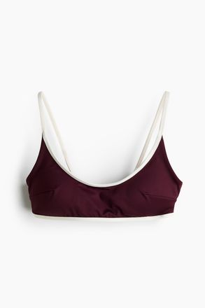H&M Wattiertes Bikinitop - Red