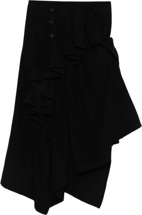 Yohji Yamamoto Rok met ruches - Zwart
